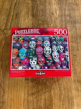 Puzzlebug 500-Piece Colorful Mexican Skulls Jigsaw Puzzle by